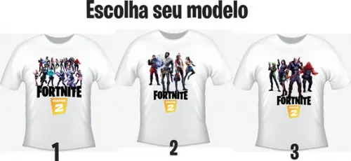Camiseta F.O.R.T.N.I.T.E Capítulo 2 - Escolha seu modelo