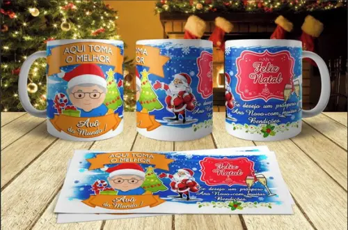 Caneca Lembrança Natal Melhor Avô ou Avó