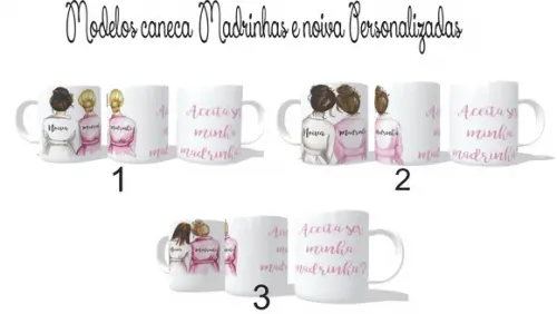 Caneca Madrinha - Casamento - escolha seu modelo