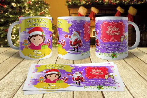 Caneca Lembrança Natal Melhor Tio ou Tia