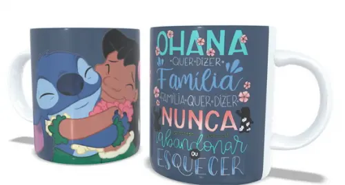 Caneca Ohana Lilo e Stitch
