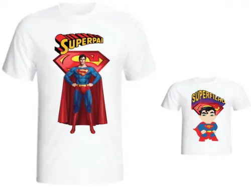 Camiseta Super Pai Super Filho - Superman Kit C/02