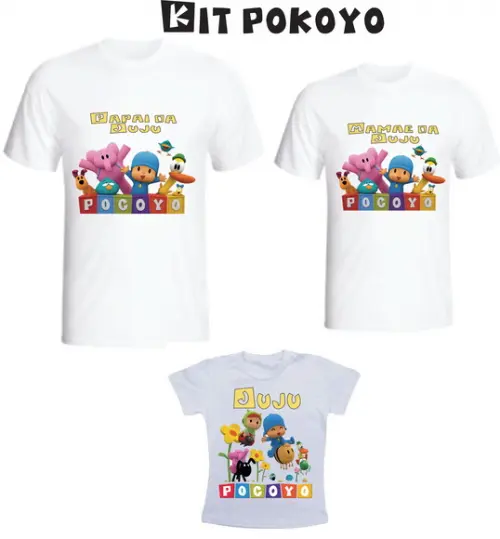 Camiseta Pocoyo Kit /03 camisetas - Personalizada