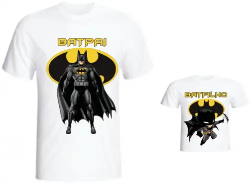 Camiseta Tal Pai Tal Filho - Bat Pai Bat Filho Kit C/02