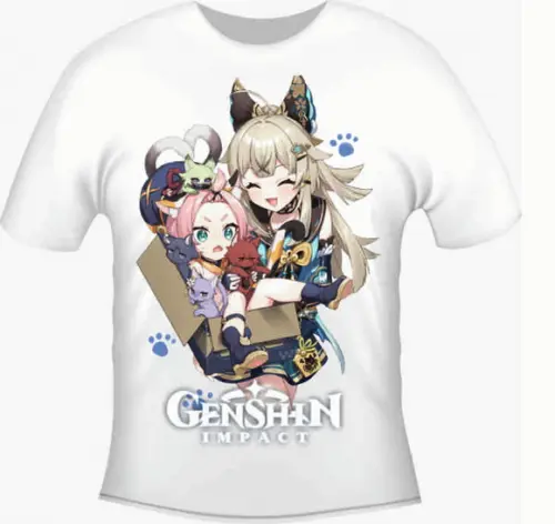 Camiseta Genshin Impact Kirara e Diona