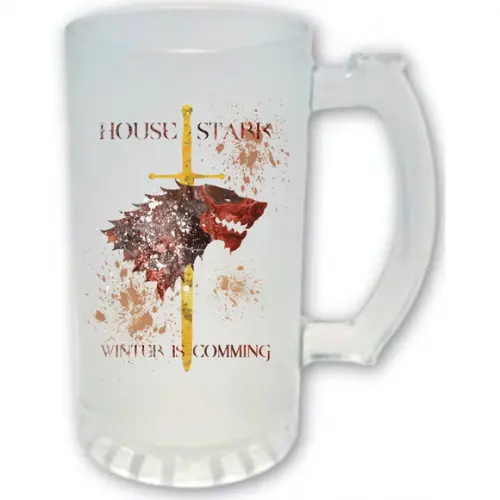 Caneca Chopp Zero Grau Starks - Game Of Thrones 475 Ml