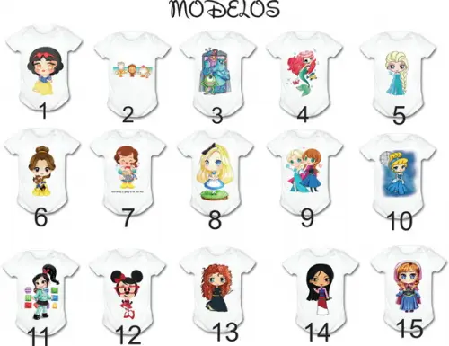Body Para Bebê Princesas Disney