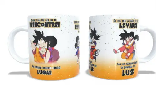 Caneca Goku e Chichi Namorados