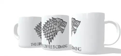 Caneca Game House Stark - Coffee is Coming - Game of Thrones