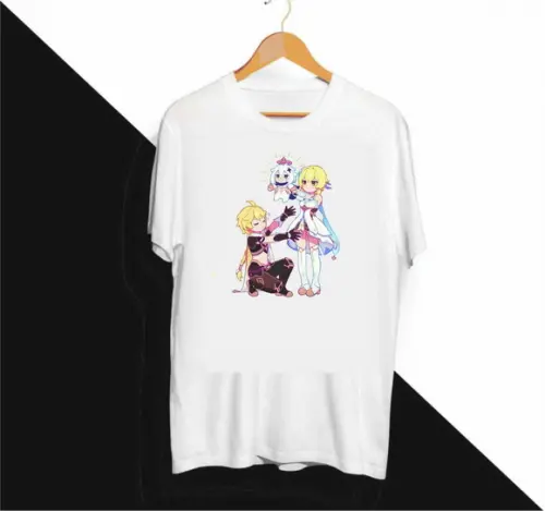 Camiseta Aether, Lumine e Paimon Genshin Impact