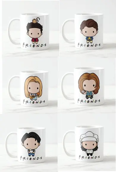 Caneca Friends Chibi Kawaii