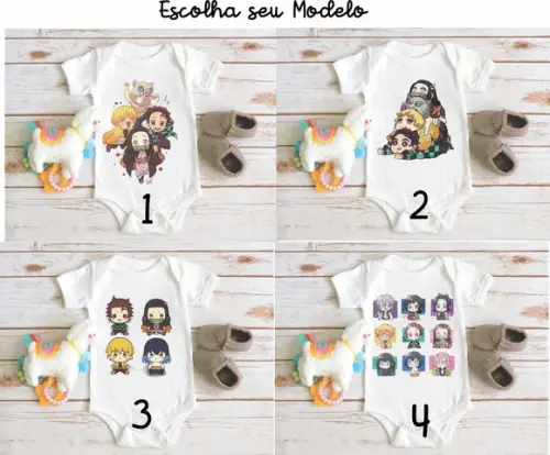 Body para Bebê Kimetsu o Yaba Demon Slayer Chibi Babies