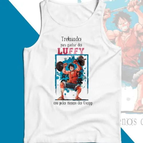 Camiseta Regata Treinando para Ganhar do Luffy One Piece