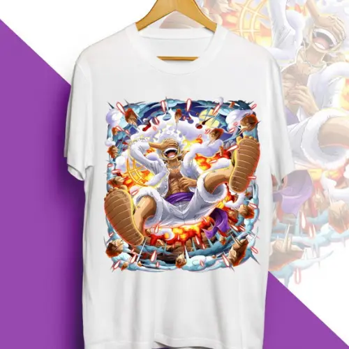Camiseta Luffy Rei dos Piratas Gear 5 One Piece