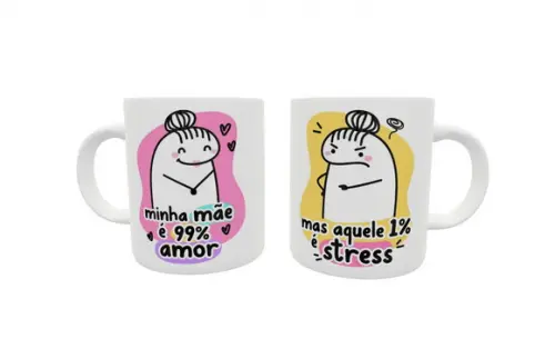 Caneca Mãe 99% Amor e 1% Estresse - Flork Bento