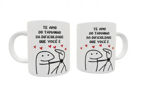 Caneca Te Amo do Tamanho da Dificuldade - Flork Sincero