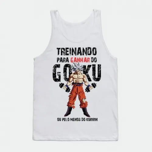 Camiseta Regata Treinando para Ganhar do Goku