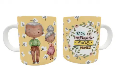 Caneca Vovô E Vovó Melhores Avôs do Mundo