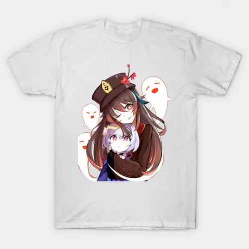 Camiseta Hu Tao e Qiqi Genshin Impact