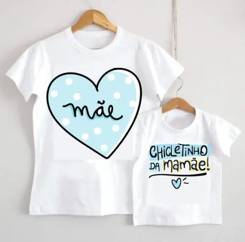 Camiseta Chicletinho da Mamãe Azul - Filho - Kit C/02