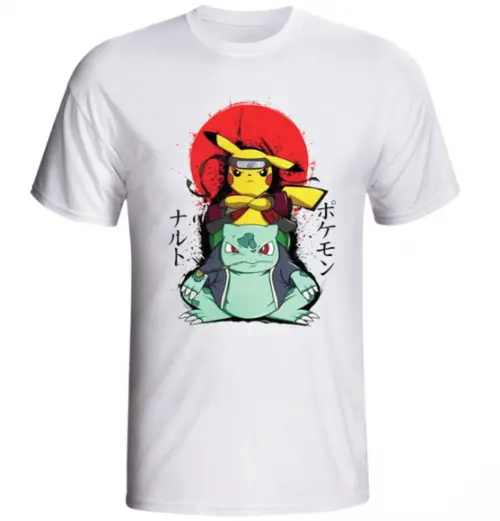Camiseta Crossover P.o.k.e.m.o.n E Naruto