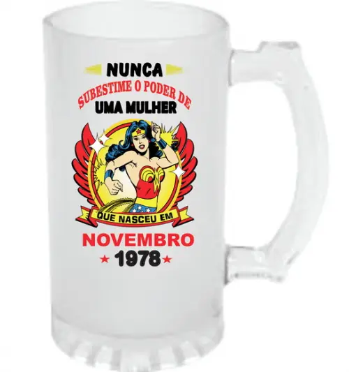 Caneca Chopp Nunca Subestime Uma Mulher Personalizada 475 Ml