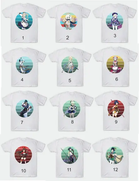 Camiseta Genshin Impact Escolha seu Modelo