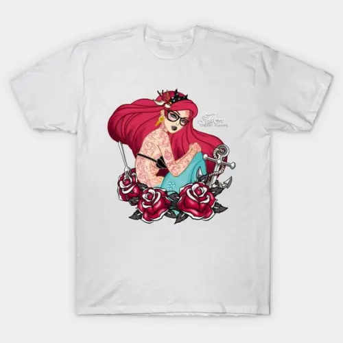 Camiseta Merbabe With Roses Ariel Pequena Sereia