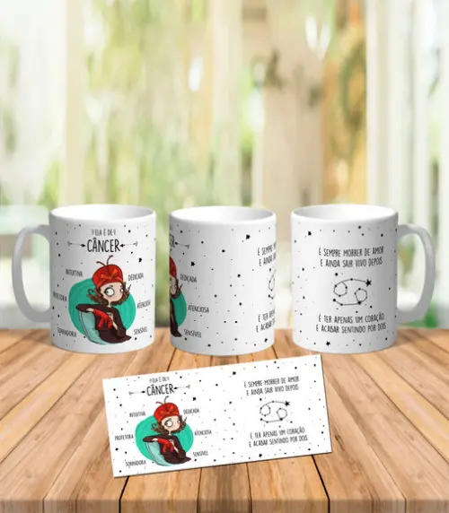 Caneca Ela é de Câncer - Signos