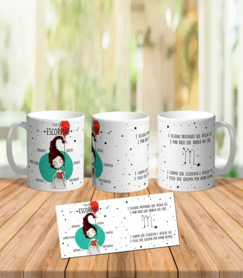 Caneca Ela é de Escorpião - Signos