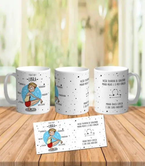 Caneca Ela é de Libra - Signos