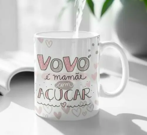 Caneca Vovó é Mamãe com Açúcar