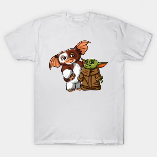 Camiseta Baby Yoda e Mogwais