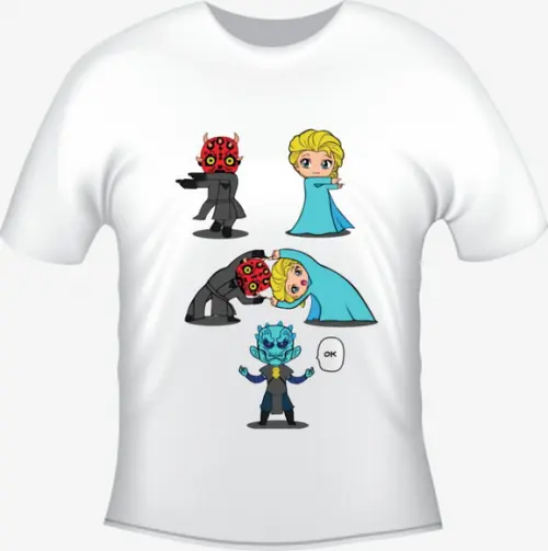 Camiseta Fusão Darth Maul + Elsa = Rei da Noite