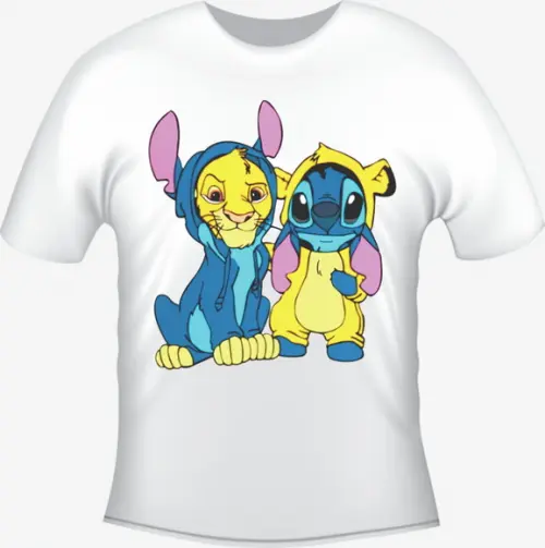 Camiseta Simba e Stitch