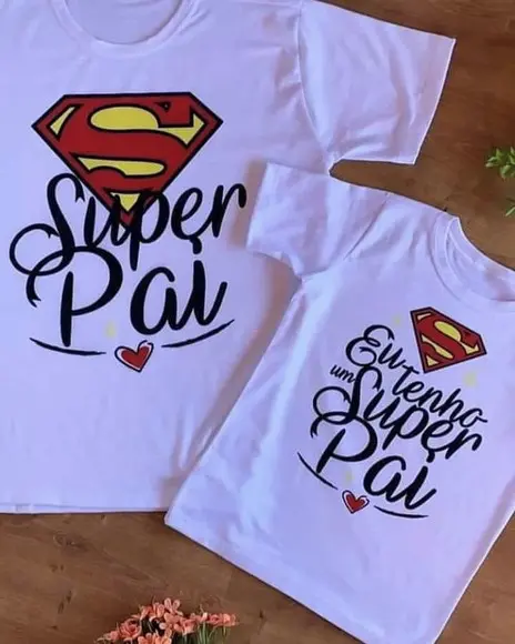 Camiseta Eu Tenho Um Super Pai Kit Com 02 Camisetas