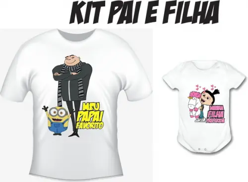 Camiseta Meu Papai Favorito - Kit C/02 Camiseta e Body