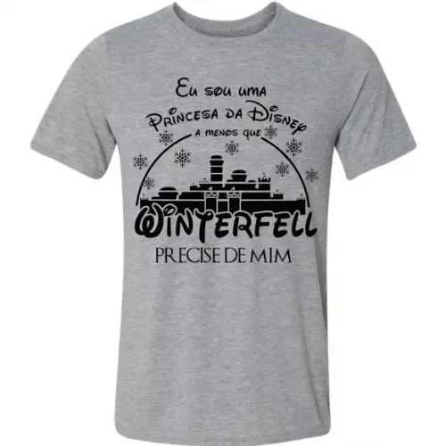 Camiseta Princesa De Winterfell Cinza Mescla- GOT