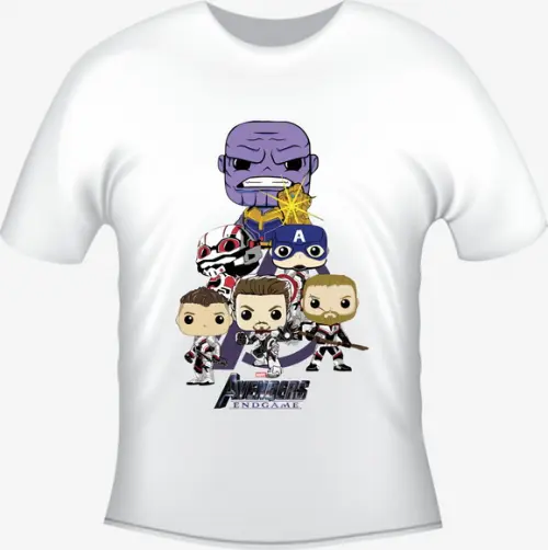 Camiseta End Game Vingadores Chibi estilo Funko