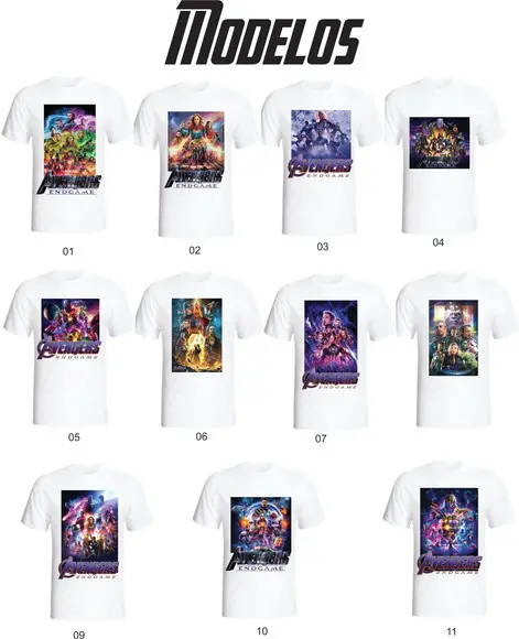Camiseta Infantil Adulto Avengers End Game Vingadores