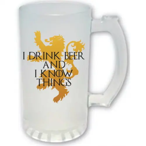 Caneca Chopp Zero Grau Lannisters - Game Of Thrones 475 Ml