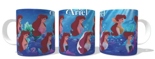 Caneca Ariel Pequena Sereia Fases