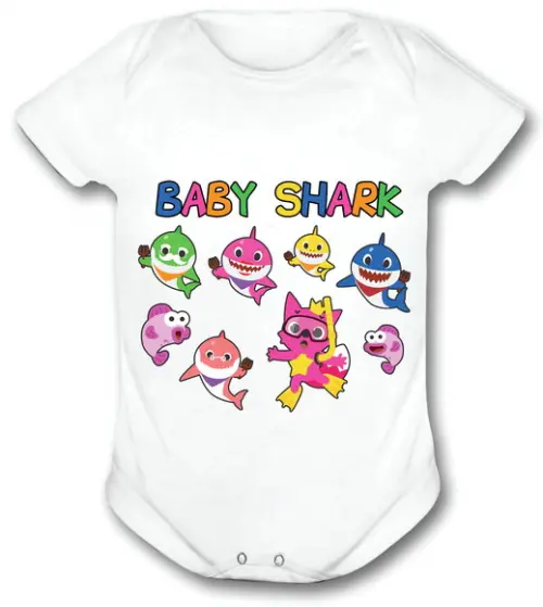 Body Para Bebê Baby S.h.a.r.k - Bebê Tubarão