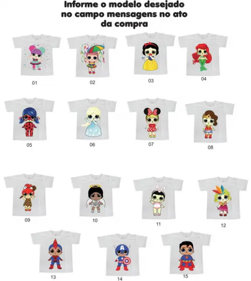 Camiseta L.O.L Surprise Adulto Infantil Personagens