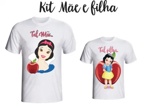 Camiseta Branca de Neve - Tal Mãe tal Filha kit /02