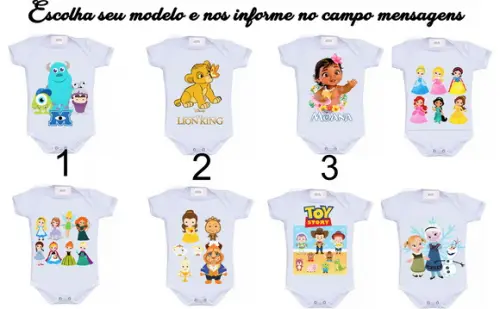 Body para Bebê Baby Disney - Escolha Seu Modelo