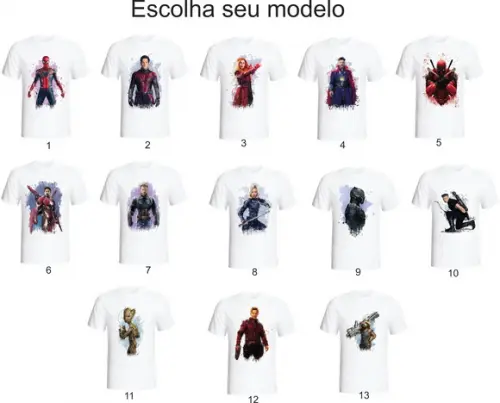 Camiseta Marvel Avengers Vingadores escolha seu modelo