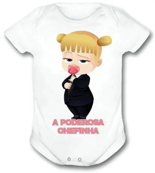 Body Para Bebê Poderosa Chefinha Personalizável Com Nome