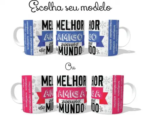Caneca Amigo Oculto - Amigo Secreto - Escolha seu modelo