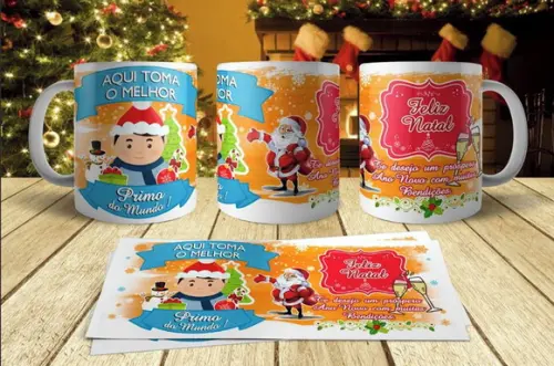 Caneca Lembrança Natal Melhor Primo ou Prima